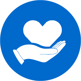 Donation icon - hand holding a heart