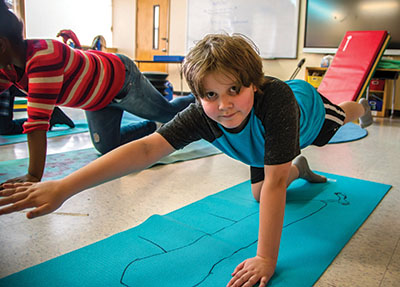 GPA students in yoga class