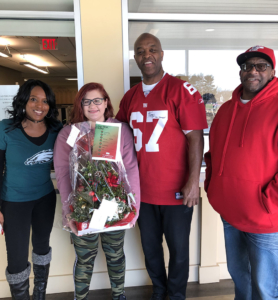 Garfeld Park Academy delivered student's handmade boxwwod holidat decorations to the JFK Community Center in Willingboro